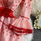 Pink A-Linie Spitze kurzes Kleid Modekleid 842