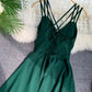 Women's dress A line v neck chiffon backless dress  1227