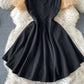 Cute A line black dress  870