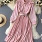 Sweet pink A line long sleeve dress  1046
