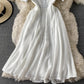 Cute chiffon lace dress A line dress  816