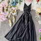 Simple v neck backless dress summer dress  1233