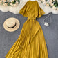 Cute A line round neck dress off shoulder dress  893