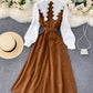 Cute A line long sleeve dress fashion dress  927