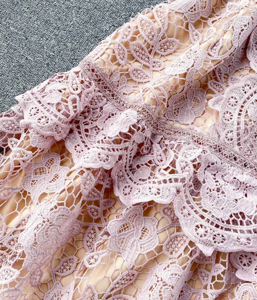 Nettes kurzes Kleid aus Spitze, Mode-Mädchenkleid 1180