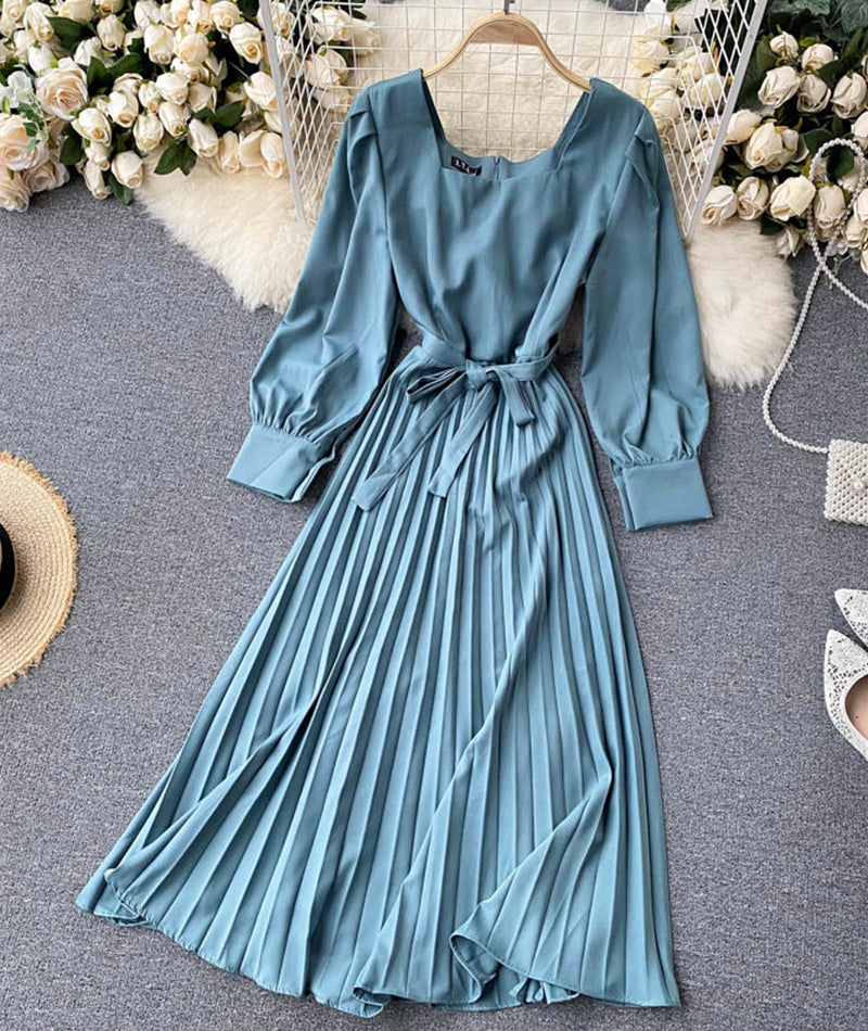 Simple A line long sleeve dress  997