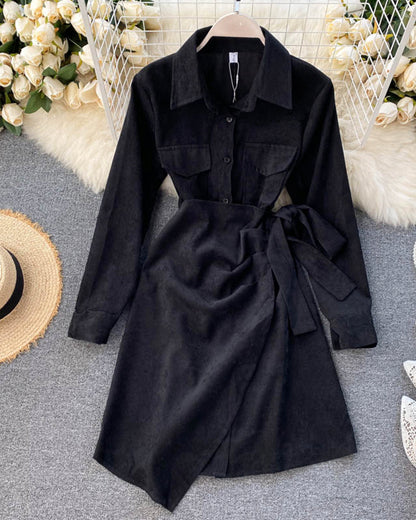 Einzigartig gestaltetes unregelmäßiges Kleid Damen Herbstkleid 1012