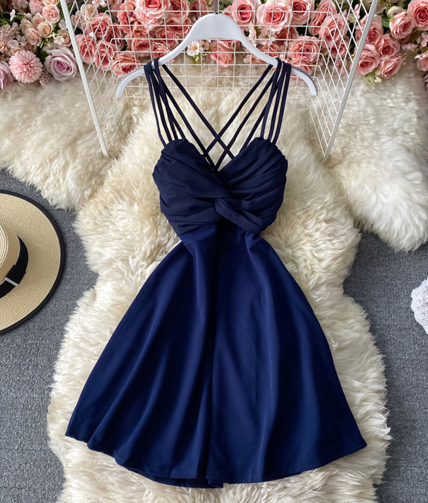 Robe mini-robe trapèze mignonne et tendance 911