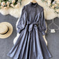 Elegant A line long sleeve dress  831