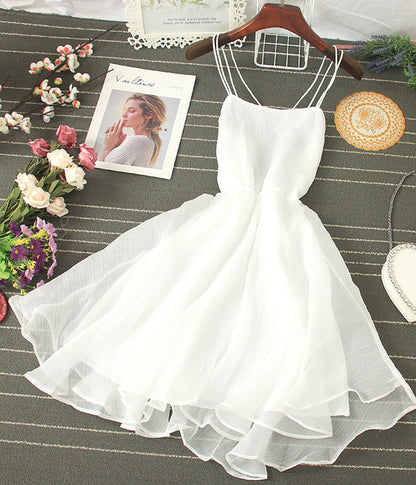 Cute tulle backless short dress mini dress  1201