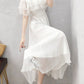 White chiffon summer dress fashion girl dress  1111