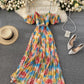 A line v neck floral dress fashion dress  770