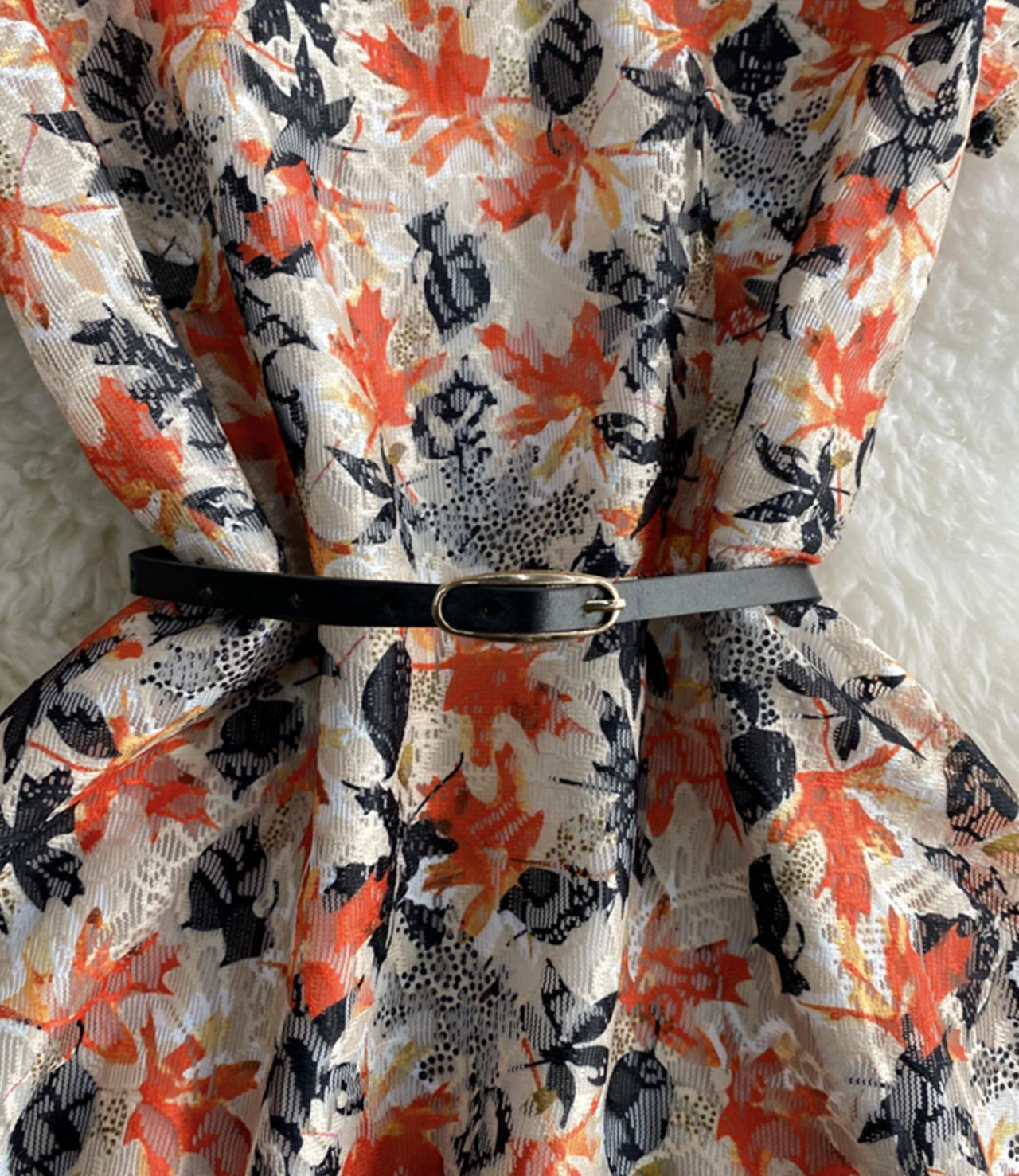 Cute A line floral dress lace dress  794