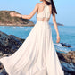 Unique white chiffon long dress summer dress  1215