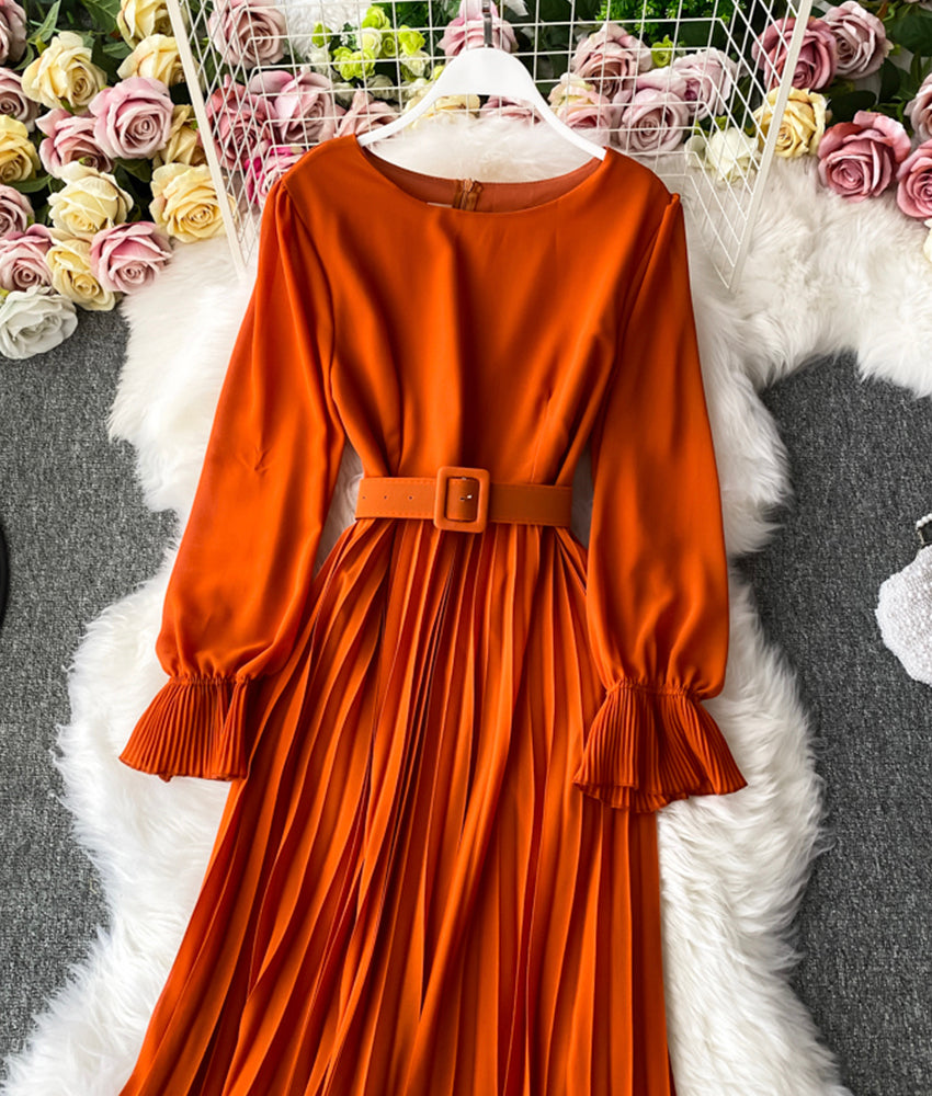 A-Linie Chiffon-Langarmkleid 908