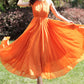 Cute round neck chiffon dress women's dress  1188