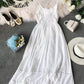 White lace applique backless dress fashion girl dress  1166