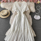 Cute v neck dress white dress  822
