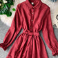 Robe mignonne à manches longues en ligne A, vêtements d'automne 1068