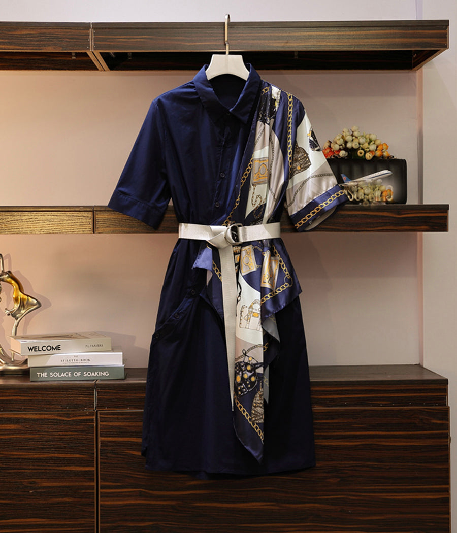 Stylish stitching dress summer dress  1279