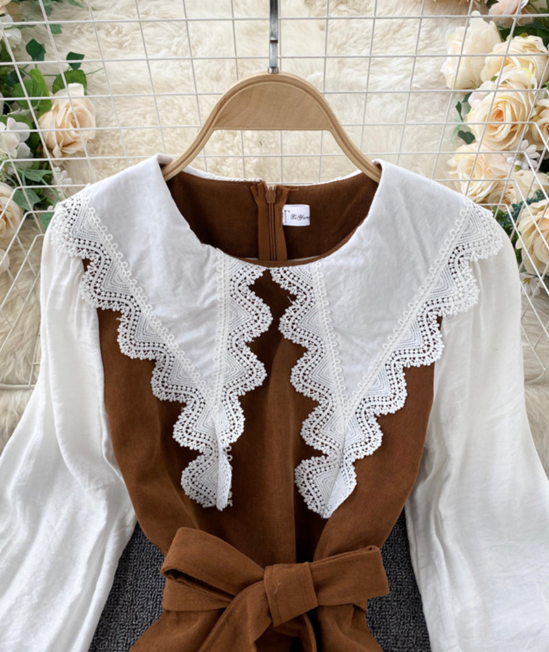 Cute A line long sleeve dress fashion dress  927