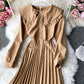 Cute lapel long sleeve dress fashion girl dress  1056