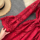 Cute lace long sleeve dress lace dress  968