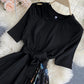 Black A line short dress fashion dress  729