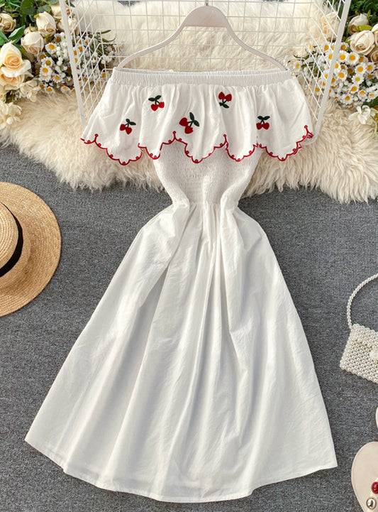 Süßes A-Linie Kirschkleid Mode Mädchenkleid 1178 