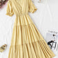 Women's dress A line v neck plaid dress  1135
