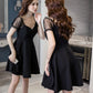 Black short dress fashion dress  1079