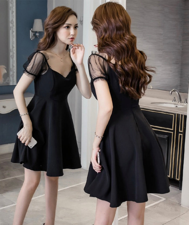 Black short dress fashion dress  1079