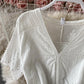Cute v neck dress white dress  822