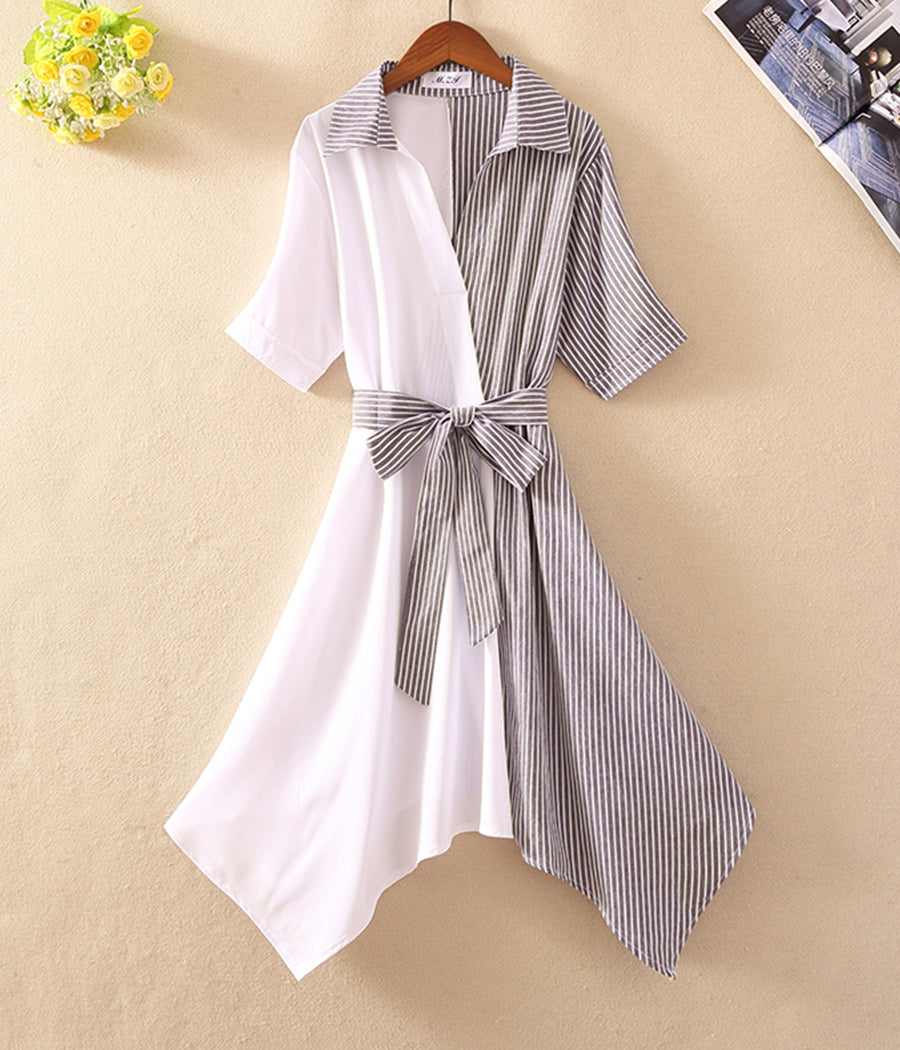 Unique Irregular stripes dress women's dress  1232