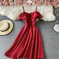 Cute off shoulder short dress A line fashion dress  744