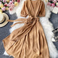 Simple v neck short sleeve dress fashion dress  939