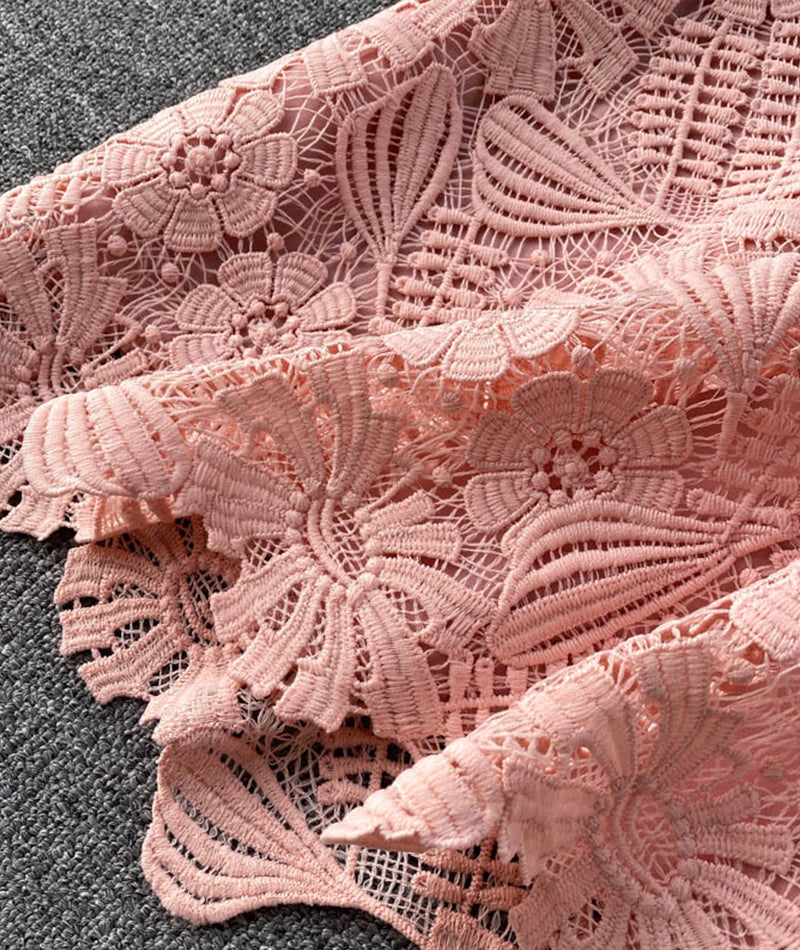 A line cutout lace dress long sleeve dress  920