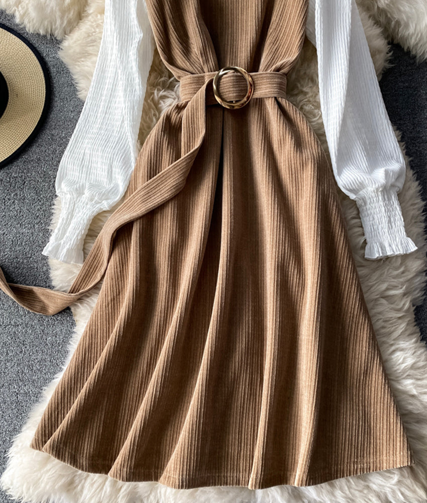 A line patchwork dress  885