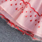 Pink A-Linie Spitze kurzes Kleid Modekleid 842