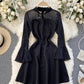 Black A line long sleeve dress  1299