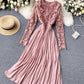 Stylish long sleeve lace dress  768