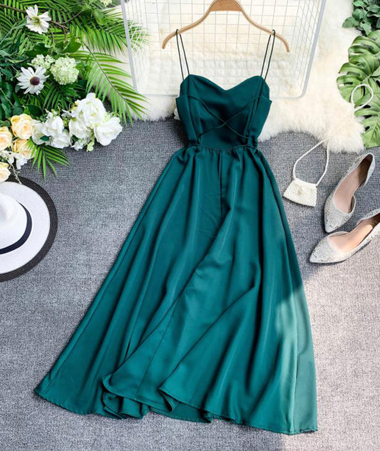 Robe mignonne en mousseline de soie à dos nu pour fille 987