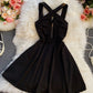 Sexy A line backless dress short dress  894