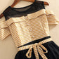 Fashion girl dress A line plaid tulle dress  1235