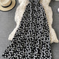 Stylish v neck floral dress  763