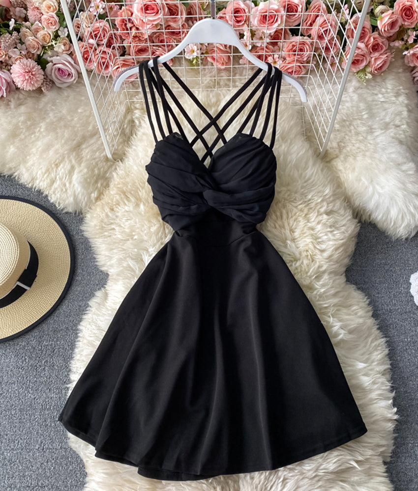 Robe mini-robe trapèze mignonne et tendance 911