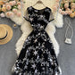Black A line short dress fashion dress  750
