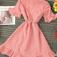 Retro v neck plaid dress women's dress  1202