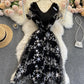 Black A line short dress fashion dress  750