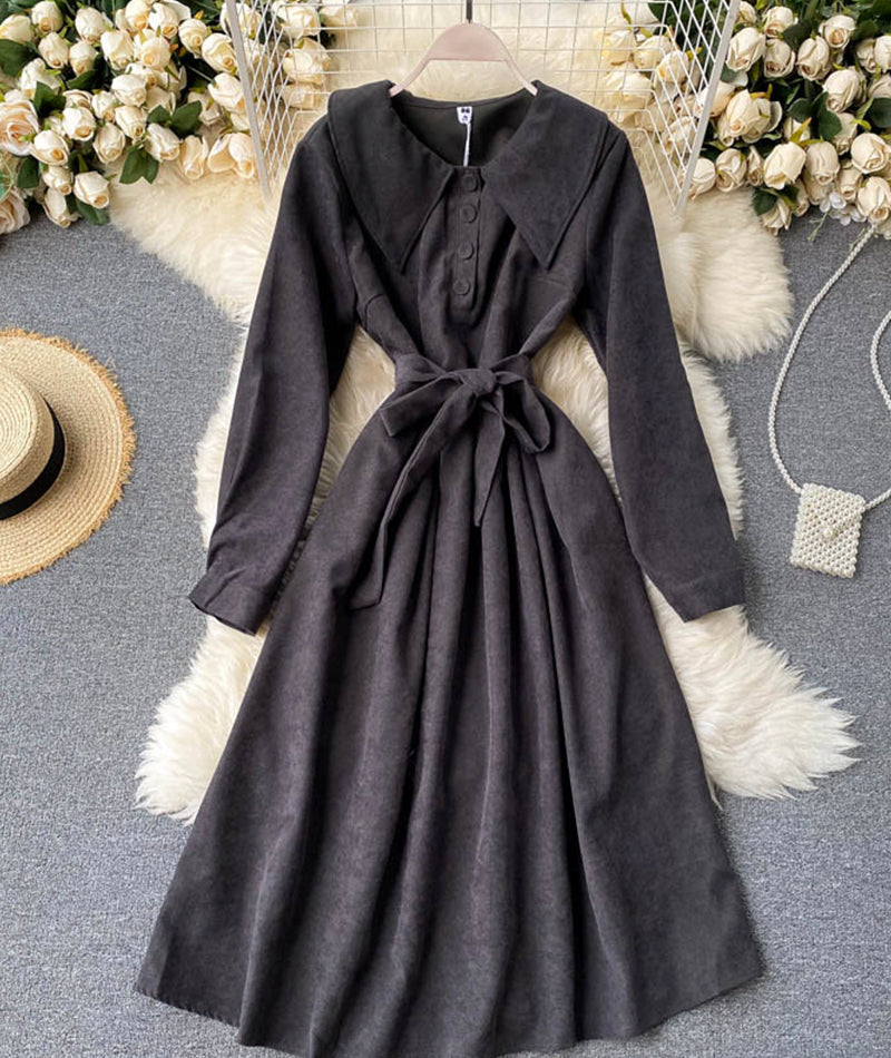 Cute A line long sleeve dress trench dress  1023